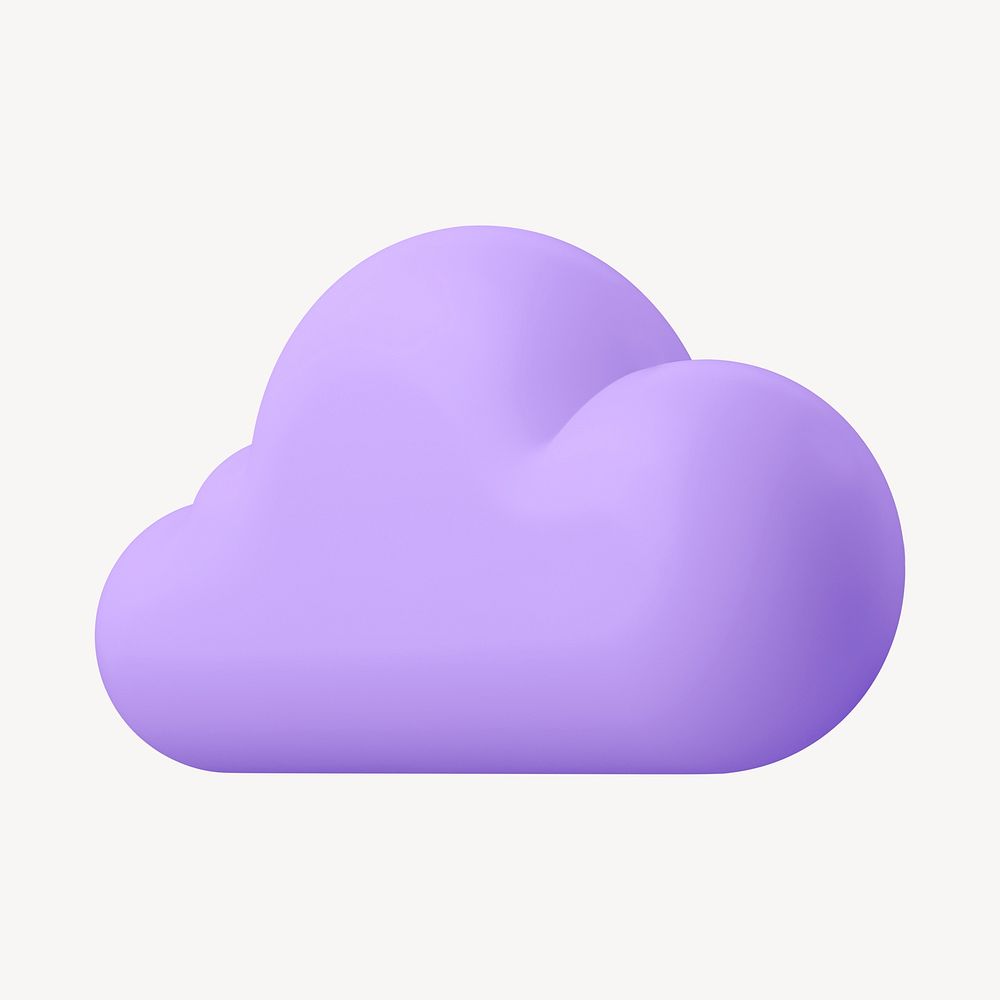 3D purple cloud, weather graphic