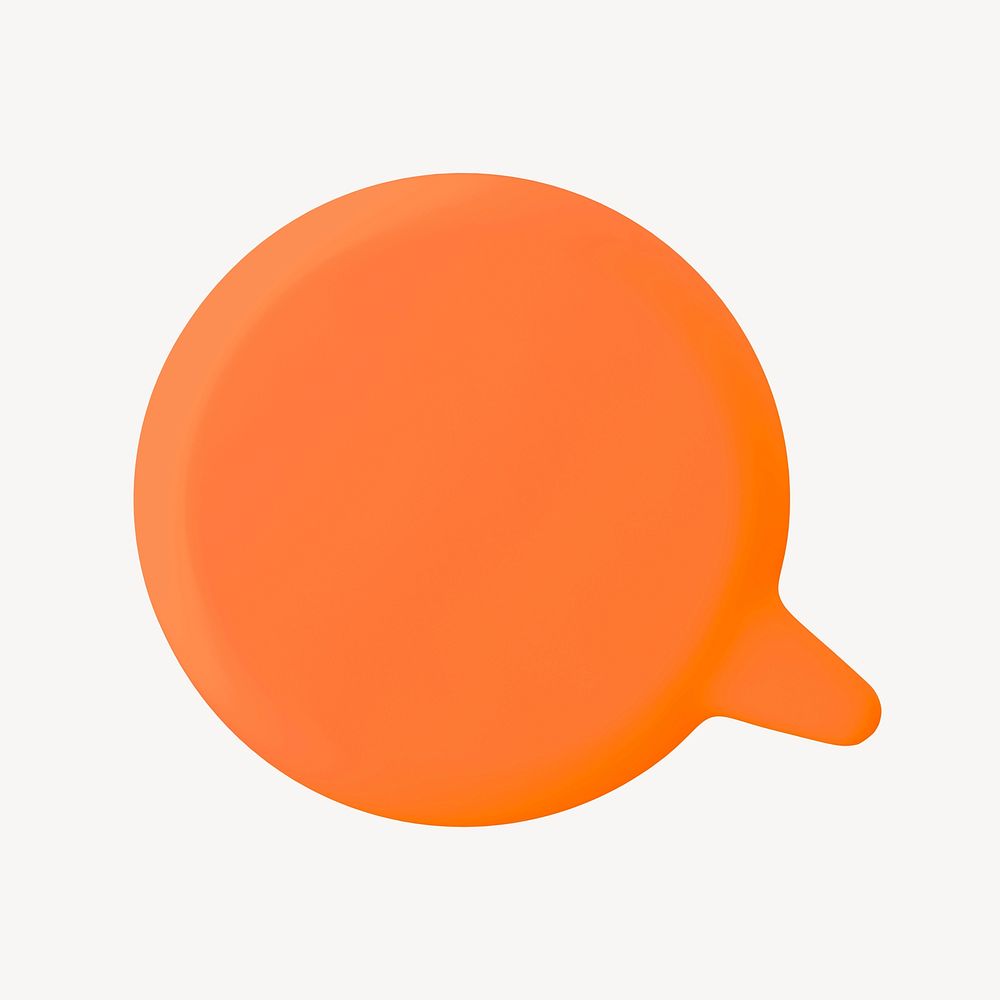 Orange speech bubble, 3D shape