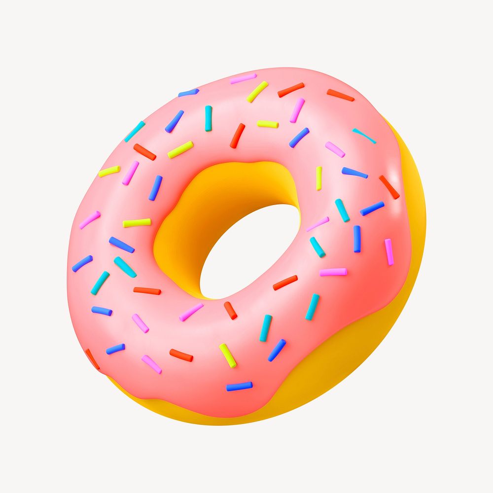 Glazed donut 3D dessert illustration 