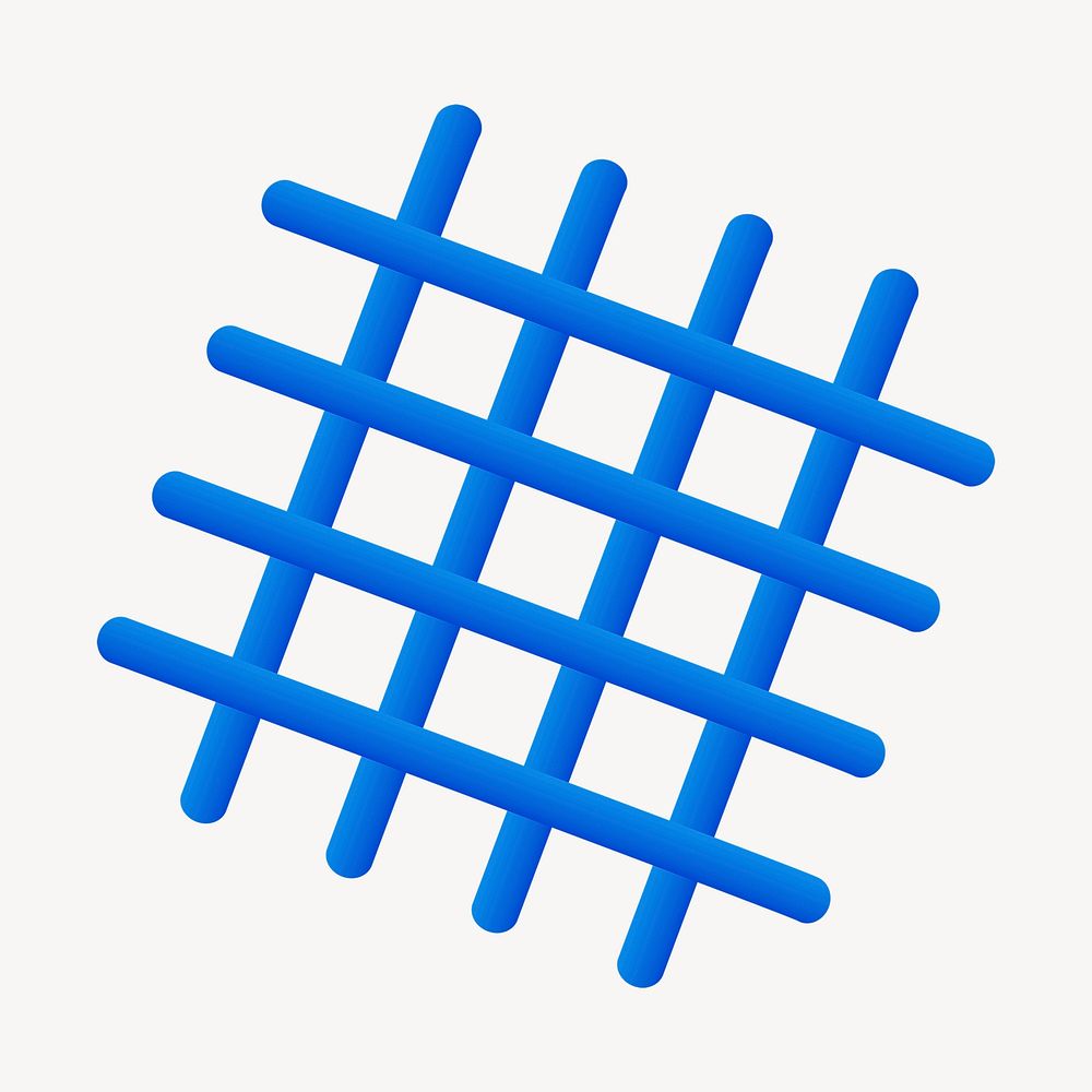 Blue net, 3D grid shape illustration