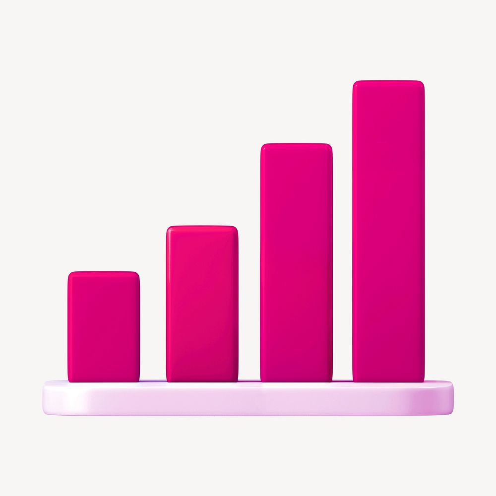 Bar chart 3D graph   collage element psd