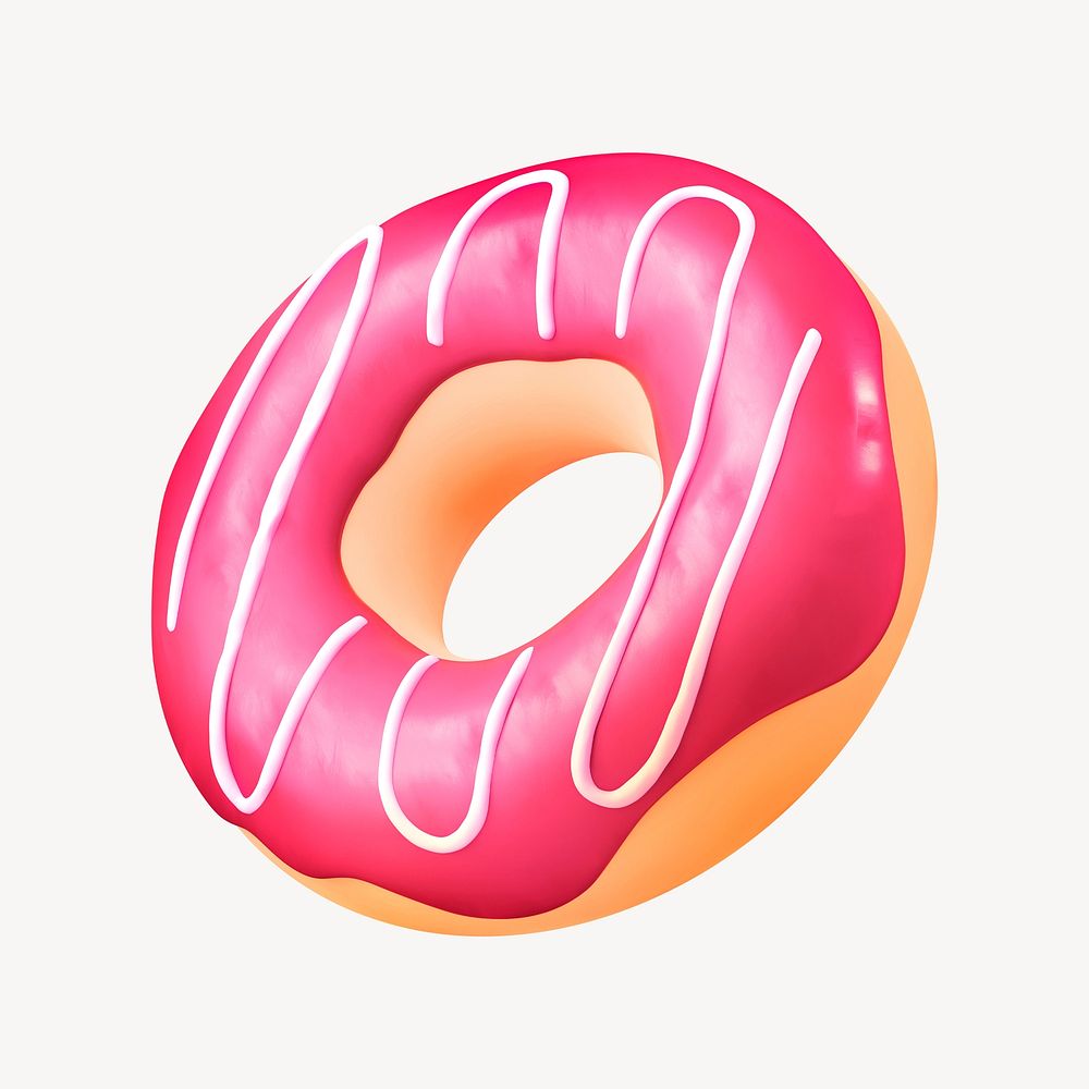 Glazed donut 3D dessert illustration 
