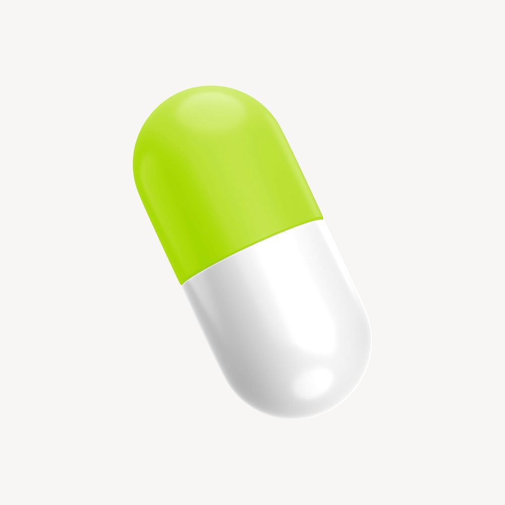 Medicine capsule, 3d object illustration