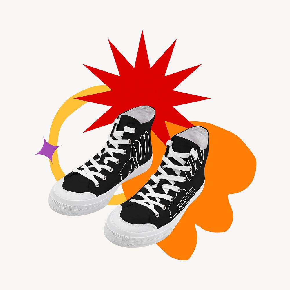 Cool sneakers, colorful remix clip art