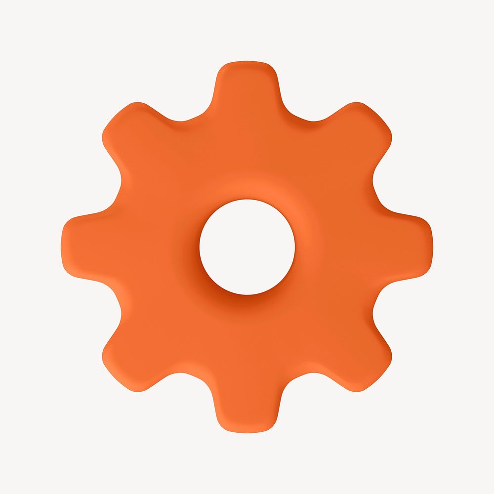 Mechanical gear, 3D icon collage element psd