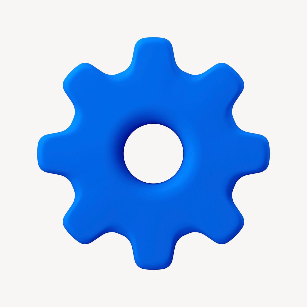 Mechanical gear, 3D icon collage element psd