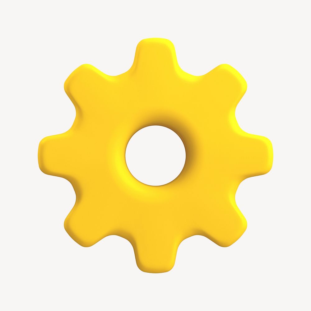 Mechanical gear, 3D icon illustration