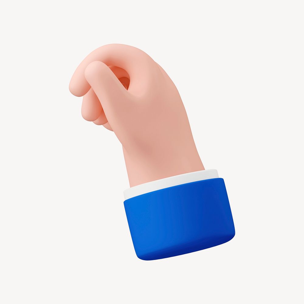 Businessman hand, 3D hand gesture   collage element psd
