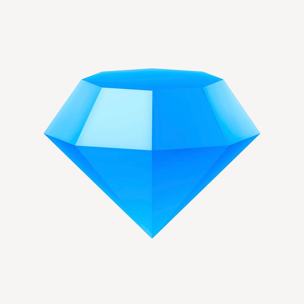 Diamond icon, 3D rendering   collage element psd