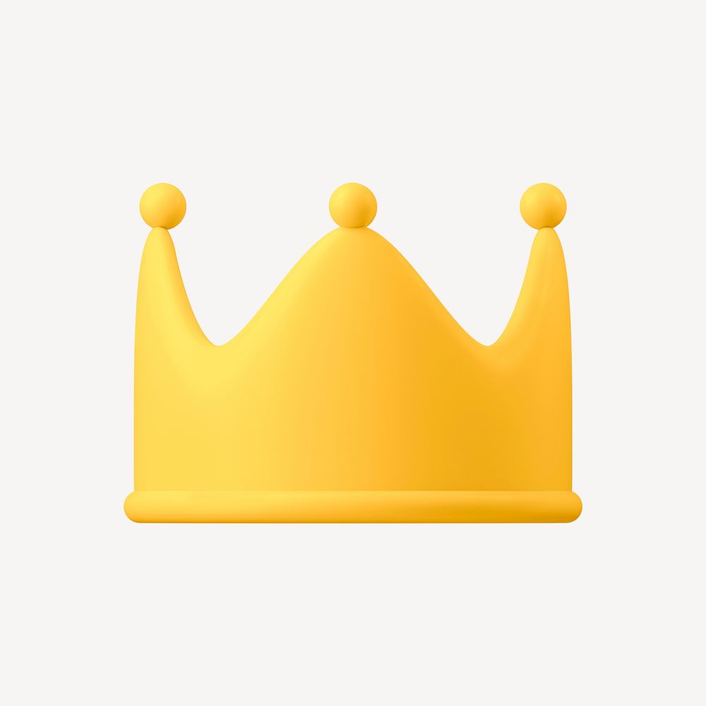 Royal crown, 3D rendering   collage element psd