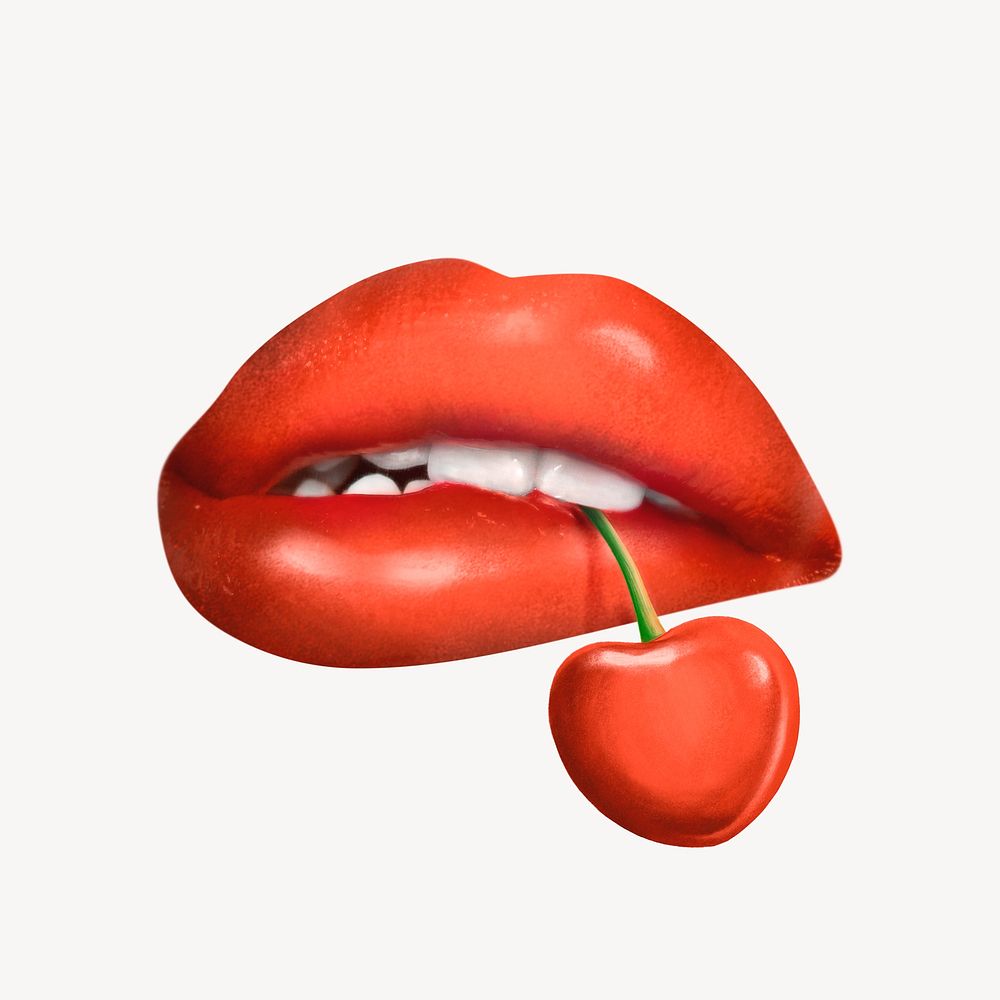 Sexy lips clipart, 3d   collage element psd