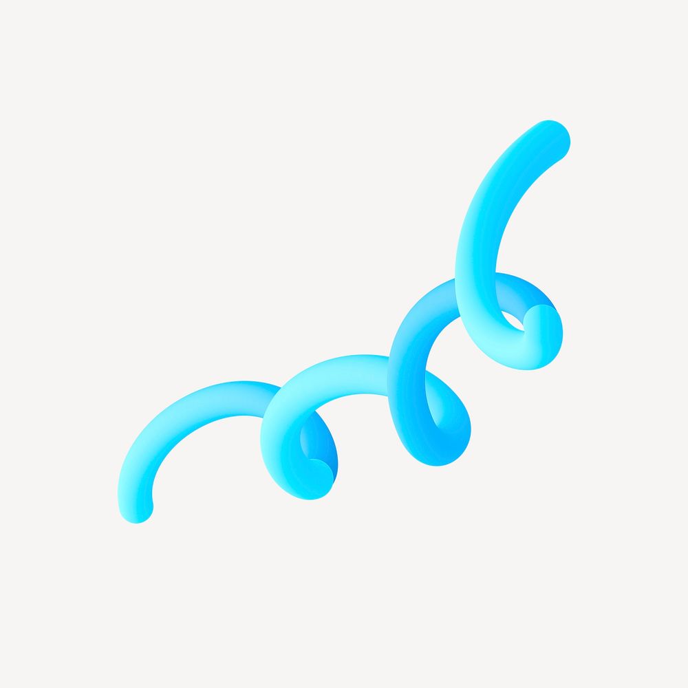 Blue squiggle 3D geometric illustration