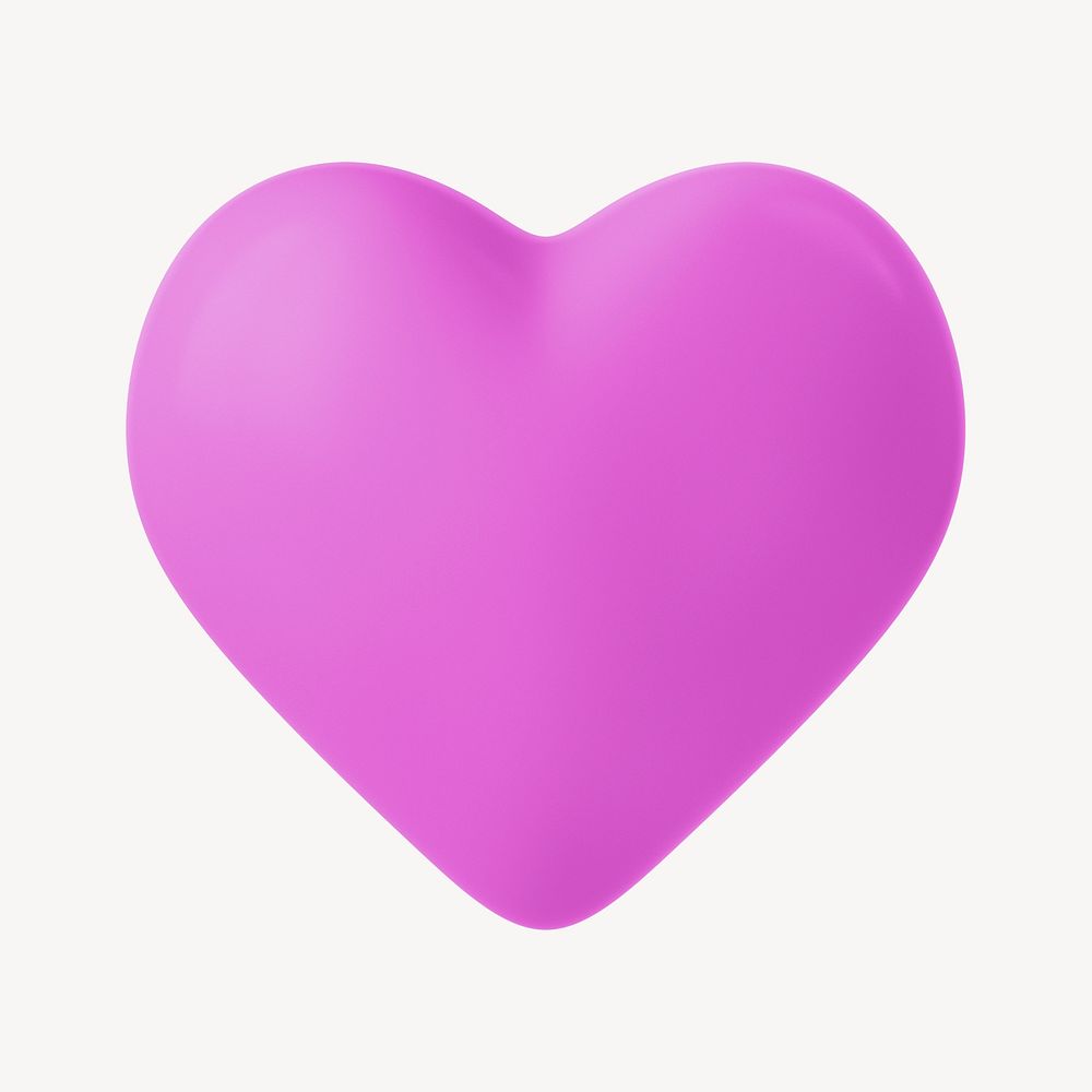 Pink heart 3D geometric illustration