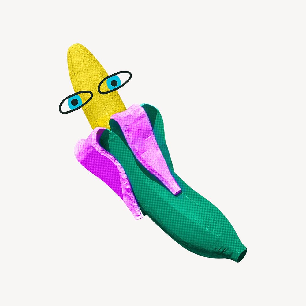 Funky banana, 3D rendering illustration