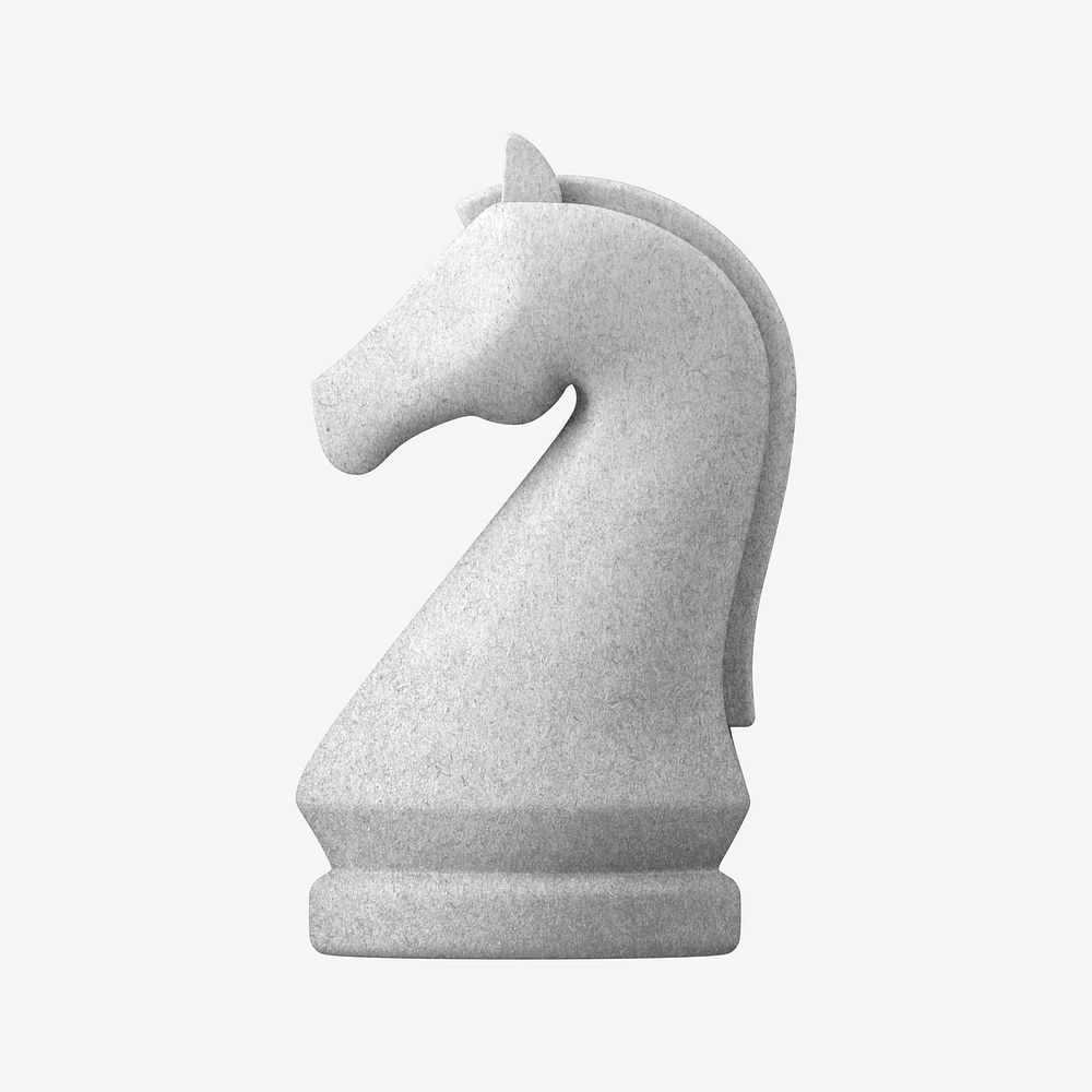 Knight chess piece, business collage element psd