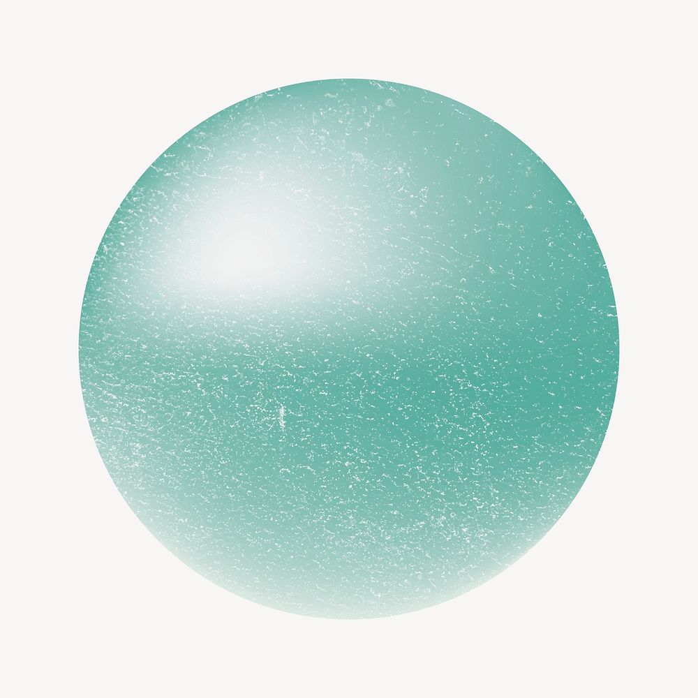 Green ball, shape collage element psd