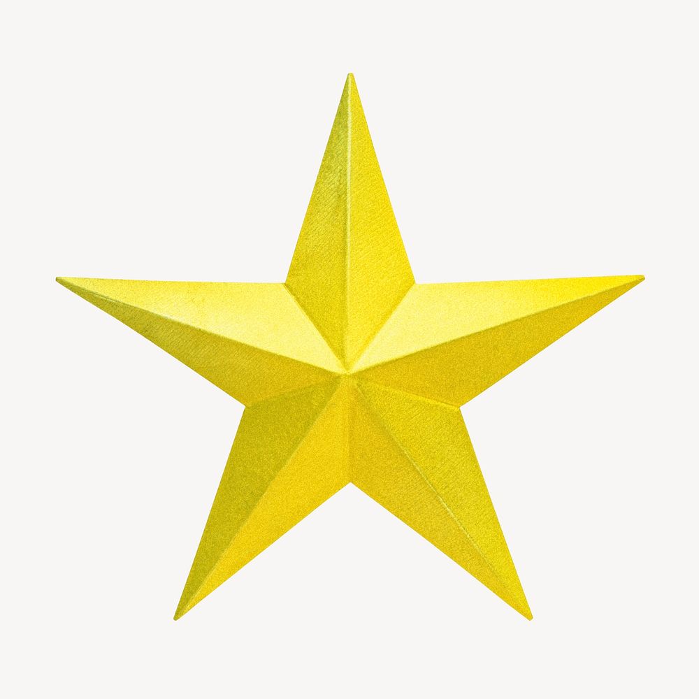 Yellow star, business collage element psd