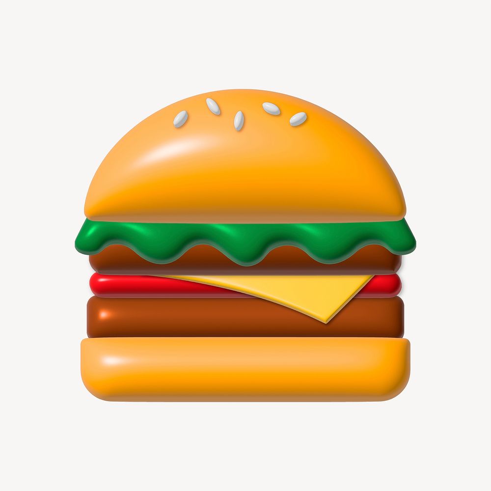 Burger 3D illustration psd