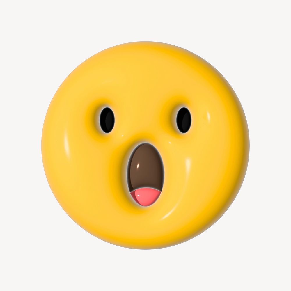 Face with open mouth emoticon  psd