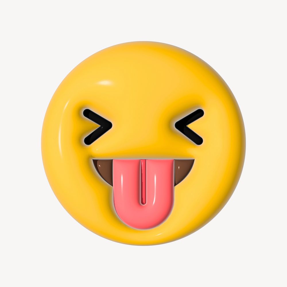 Tongue-out 3D emoticon psd