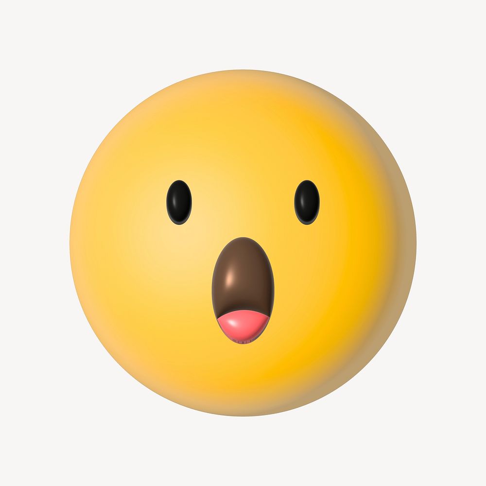 Face with open mouth emoticon  psd