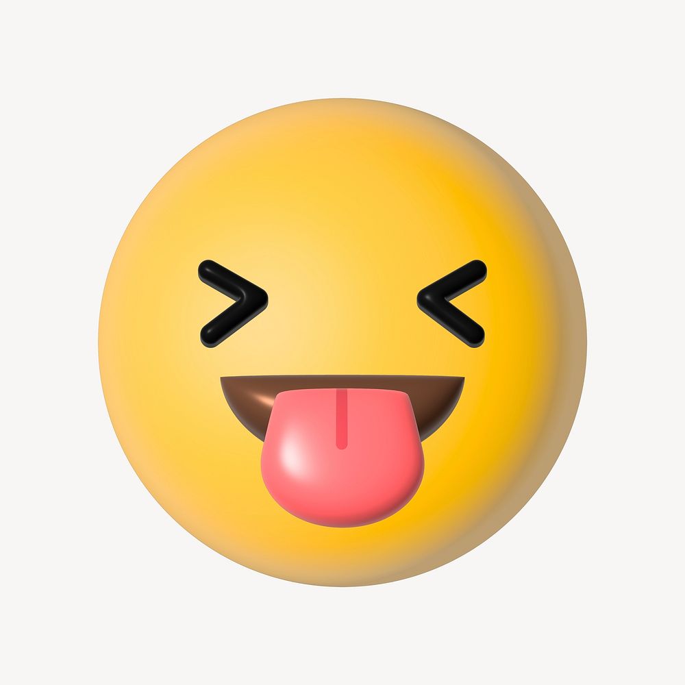 Tongue-out 3D emoticon