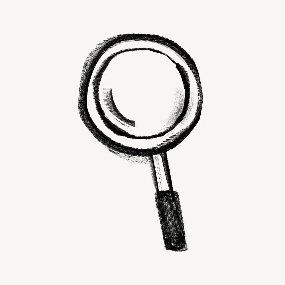 Magnifying glass, search engine doodle psd