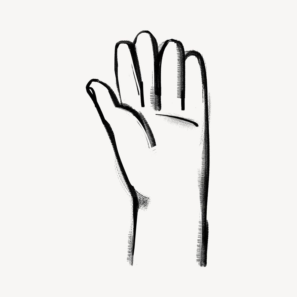 Raised hand, gesture doodle