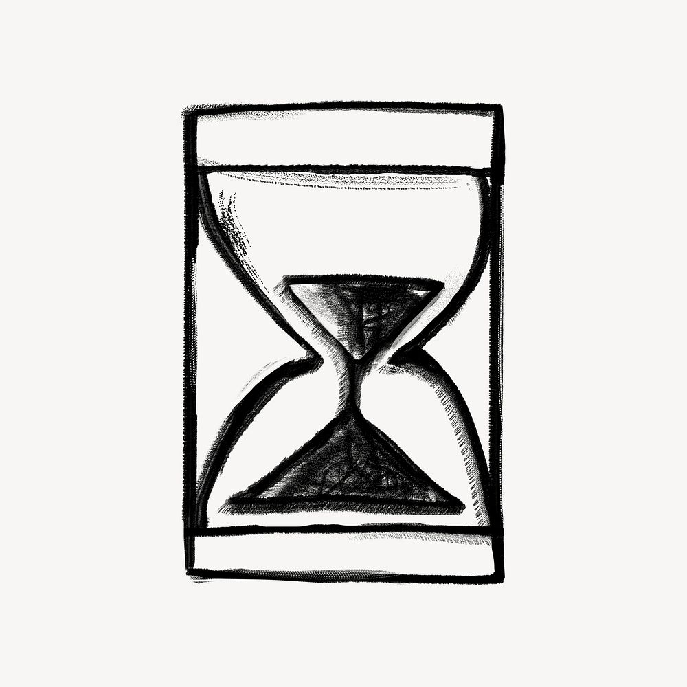 Hourglass, time management business doodle psd