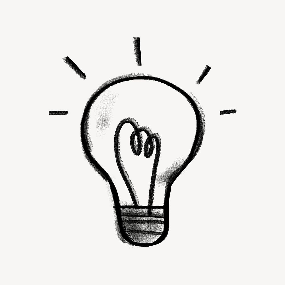 Light bulb, creative ideas doodle psd