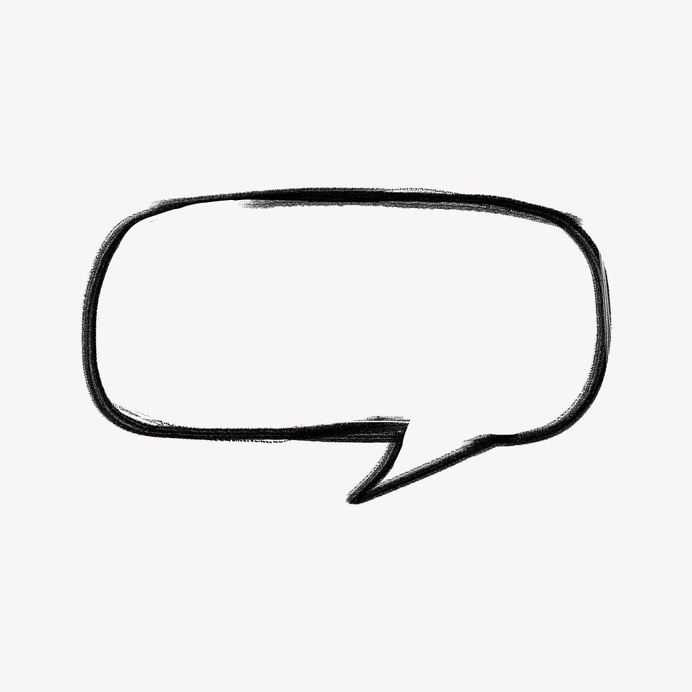 Speech bubble, cute shape doodle psd