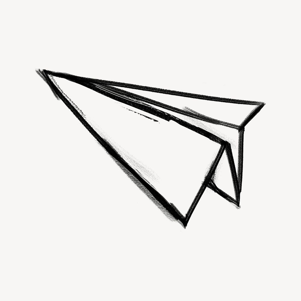 Paper plane doodle, messenger icon psd