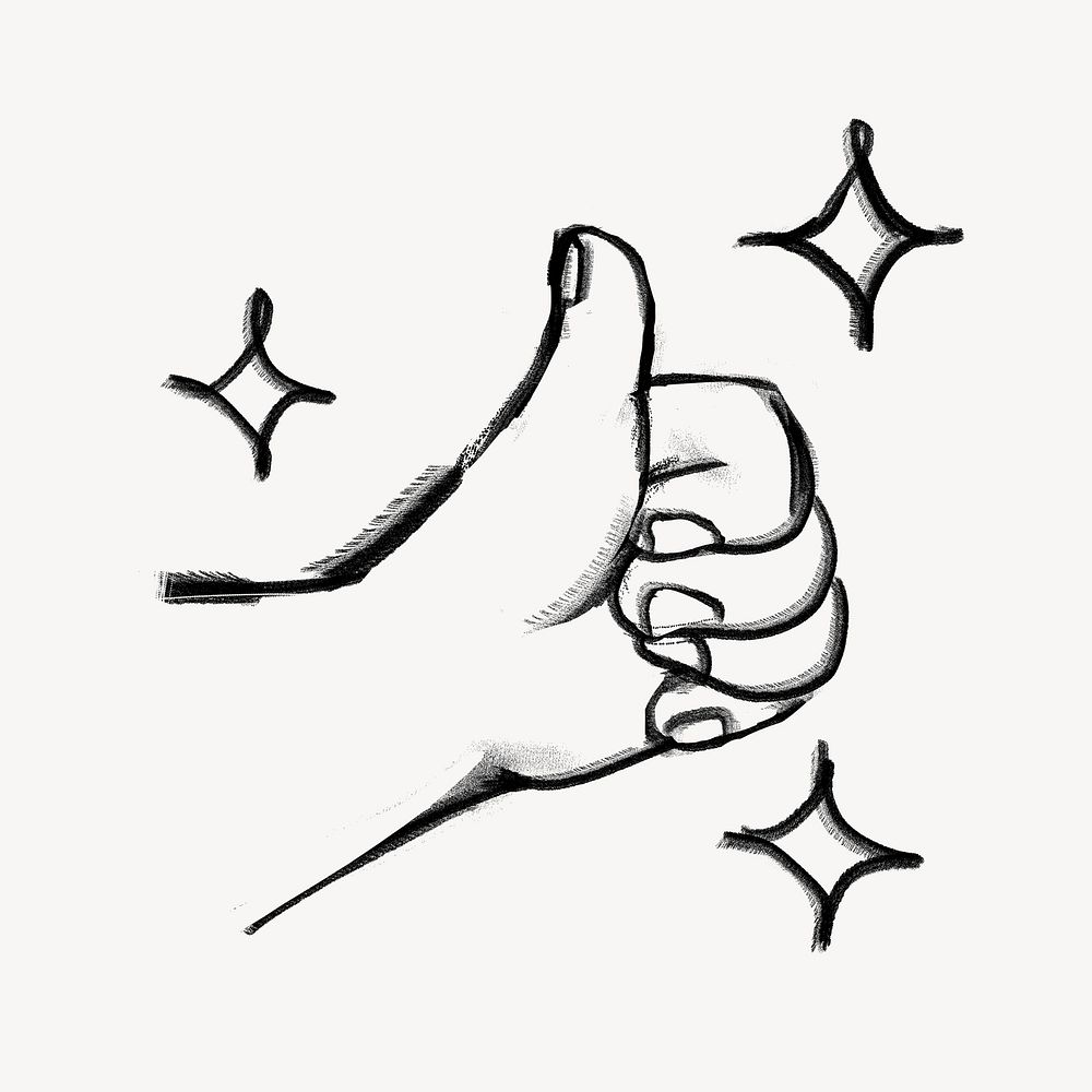 Thumbs up, good job gesture doodle