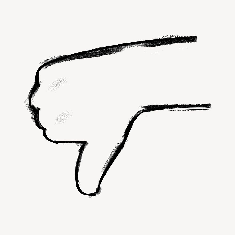 Thumbs down, disagreeing gesture doodle