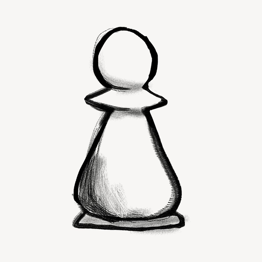 Chess piece, business strategy doodle psd