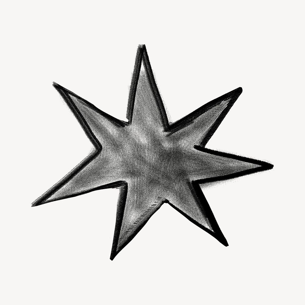 Starburst exploding shape, cute doodle  psd