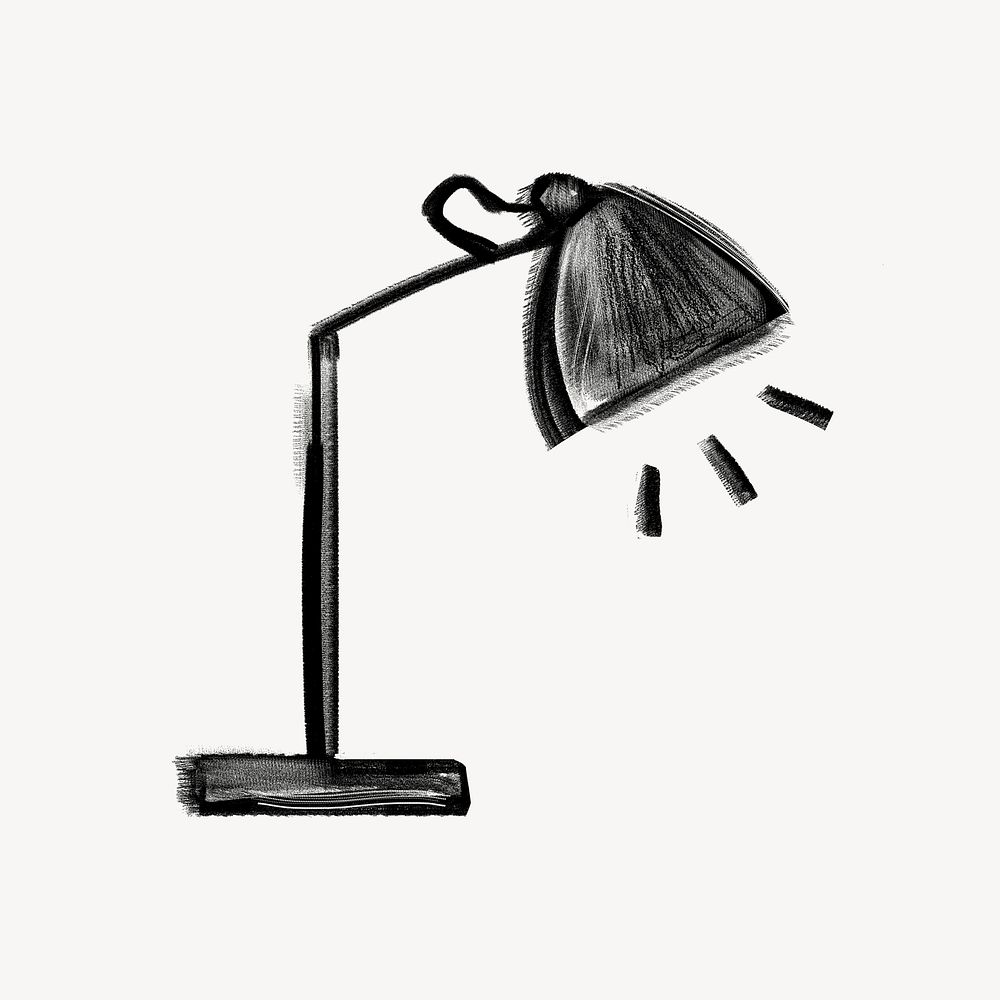 Desk lamp, furniture doodle psd