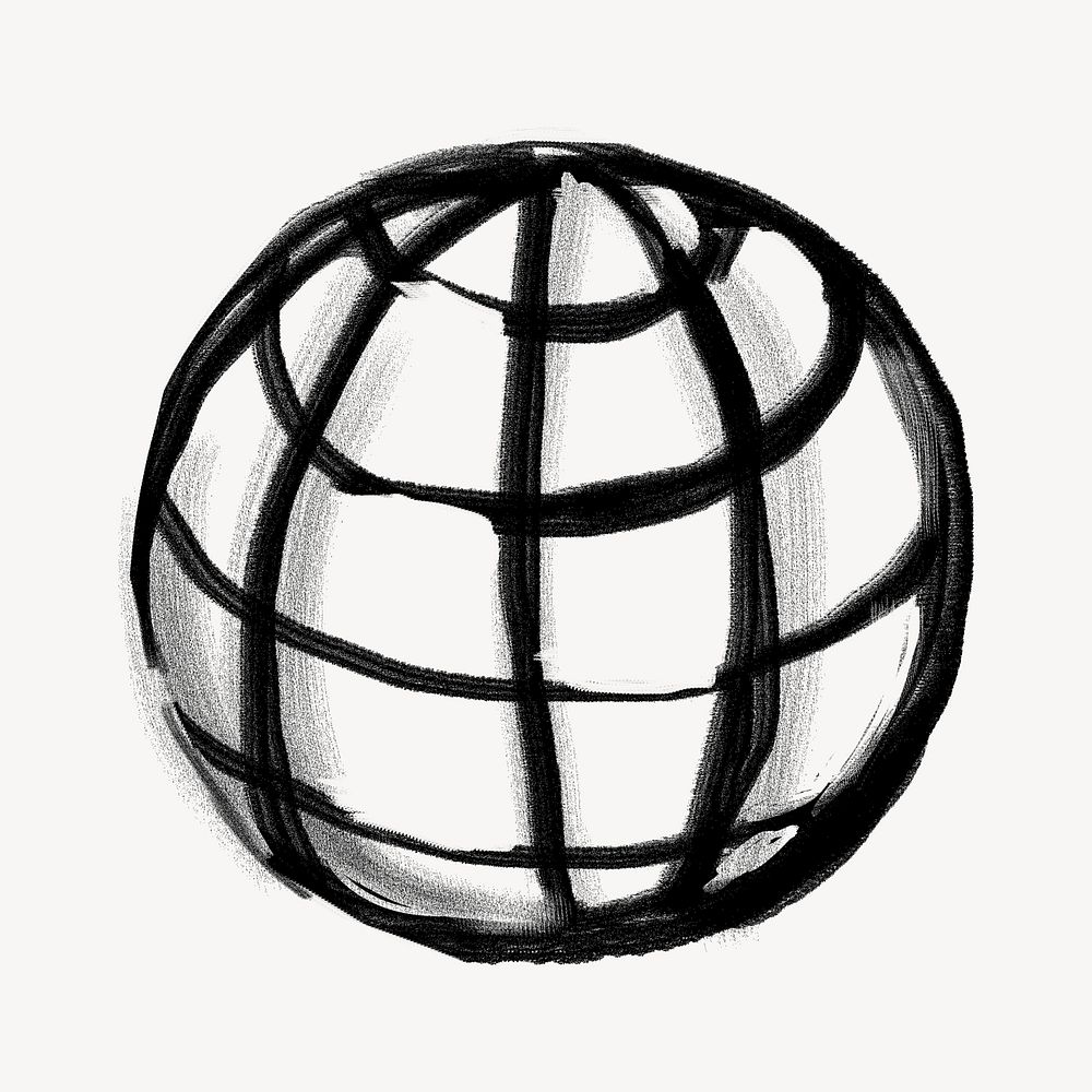 Grid globe, global communication doodle