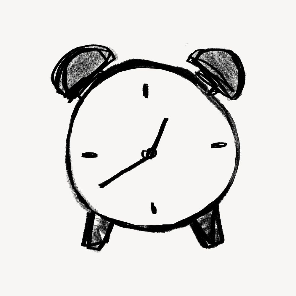 Alarm clock, time management business doodle
