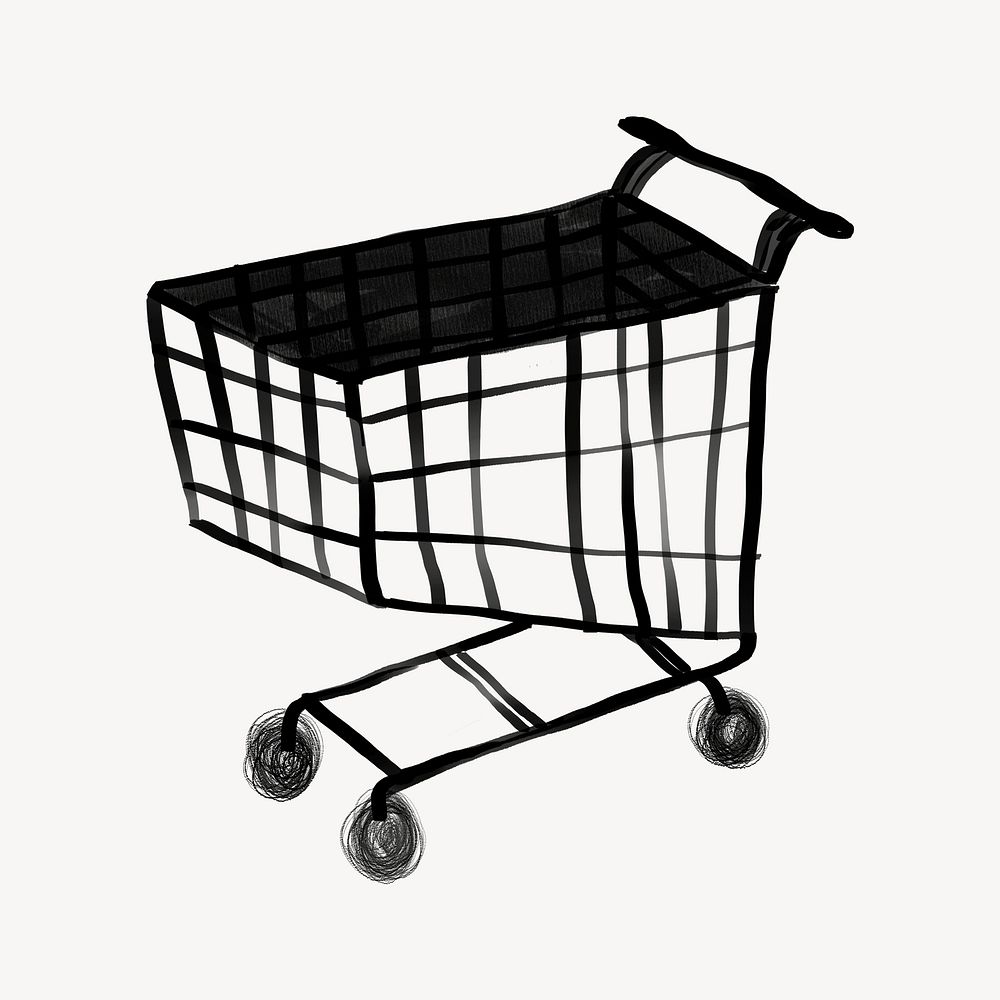 Shopping cart doodle sketch psd