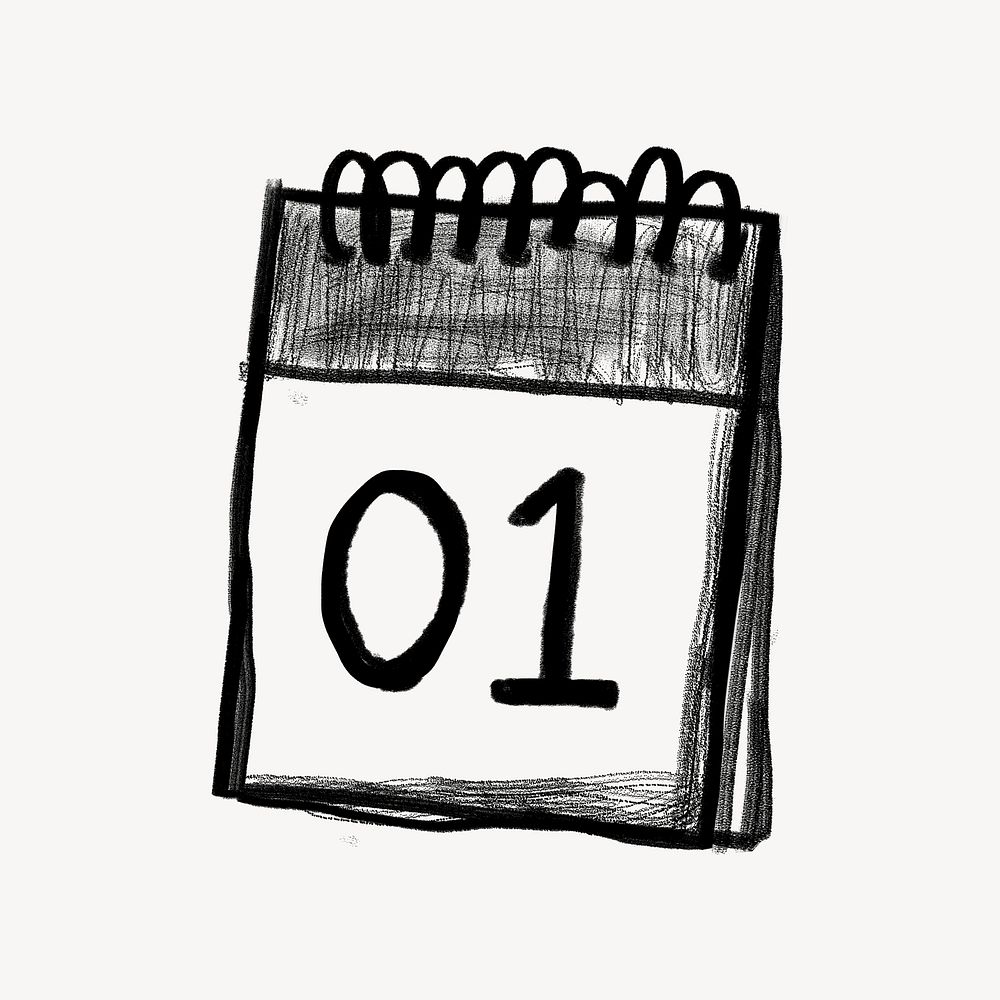 Calendar icon, appointments, scheduling doodle psd