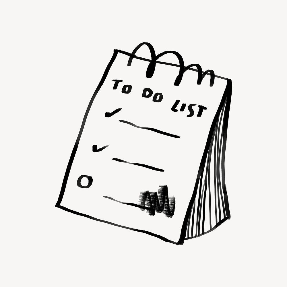 To do list, routine management doodle psd