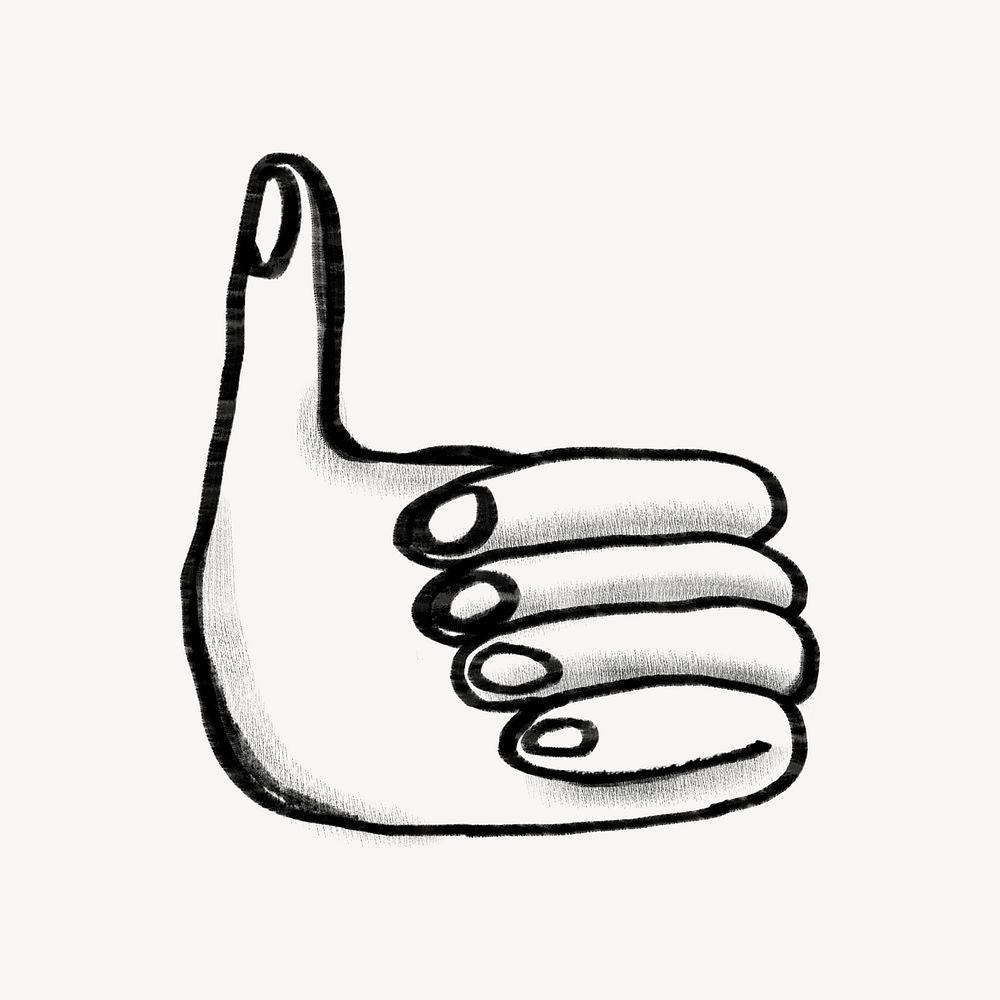 Thumbs up, good job gesture doodle psd