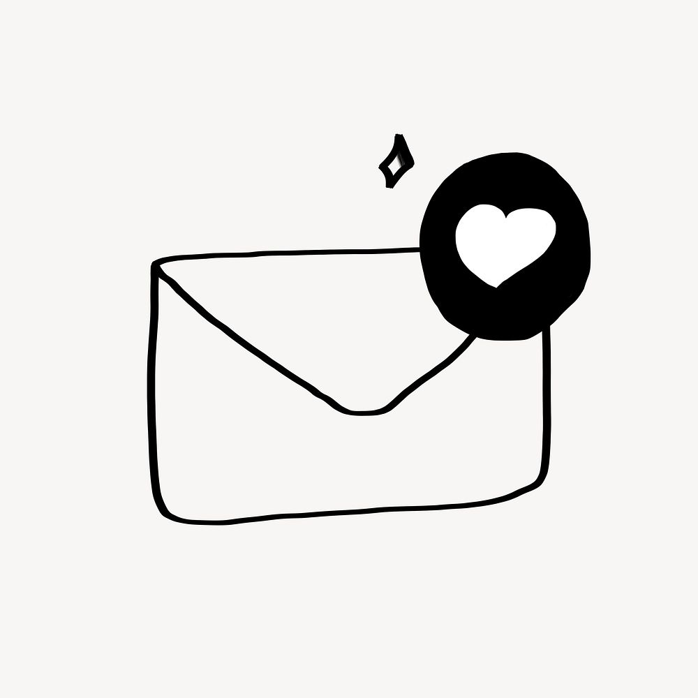 Heart envelope doodle, online dating 