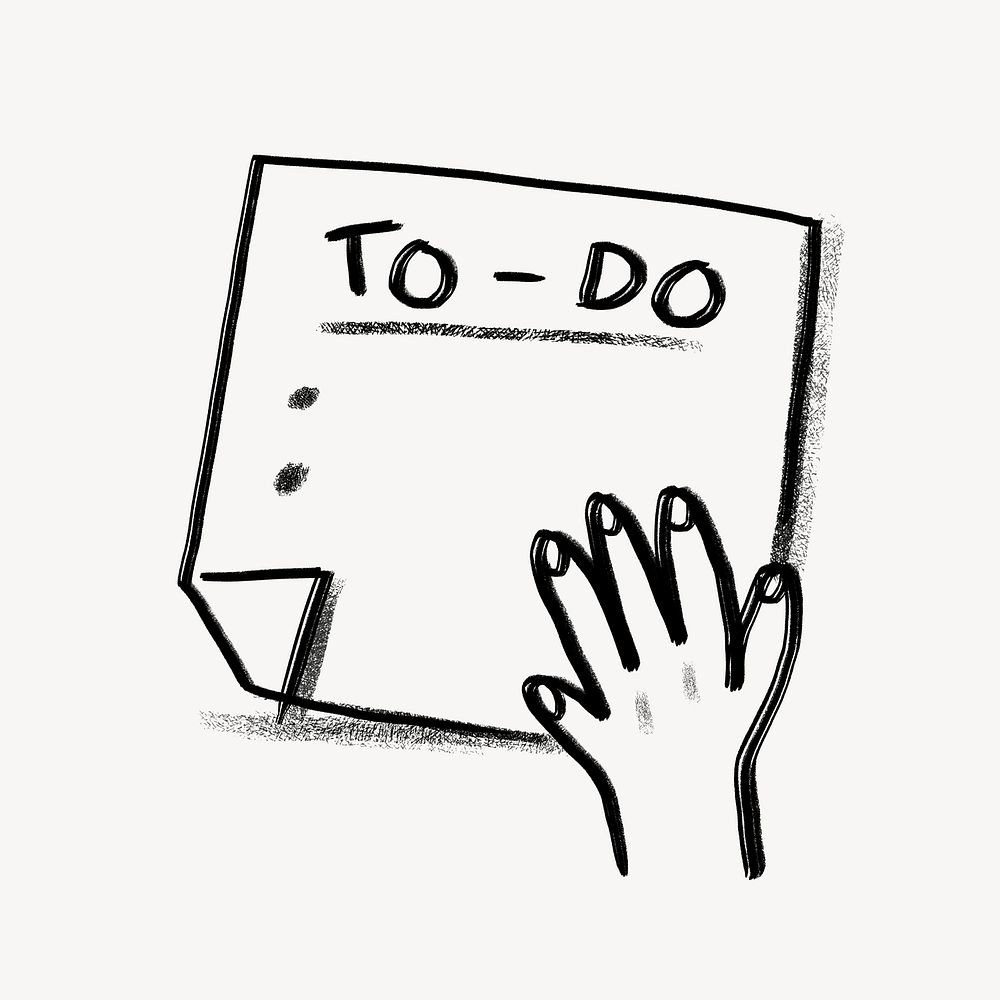 To do list, note paper doodle psd