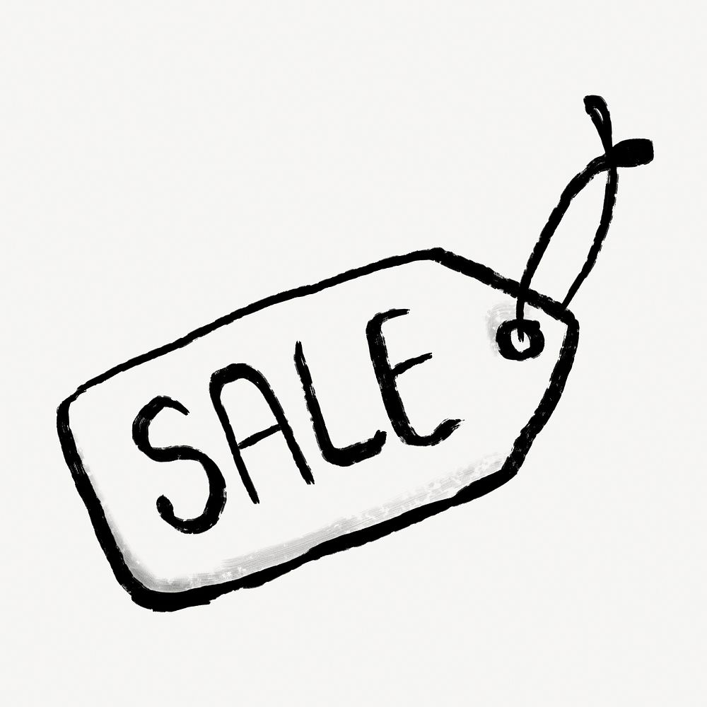 Sale price tag doodle psd