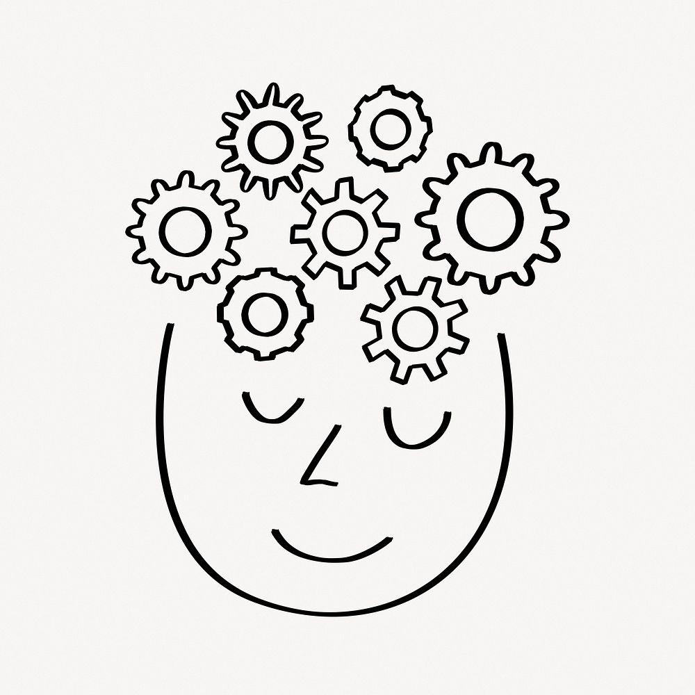 Gear head, AI business doodle psd