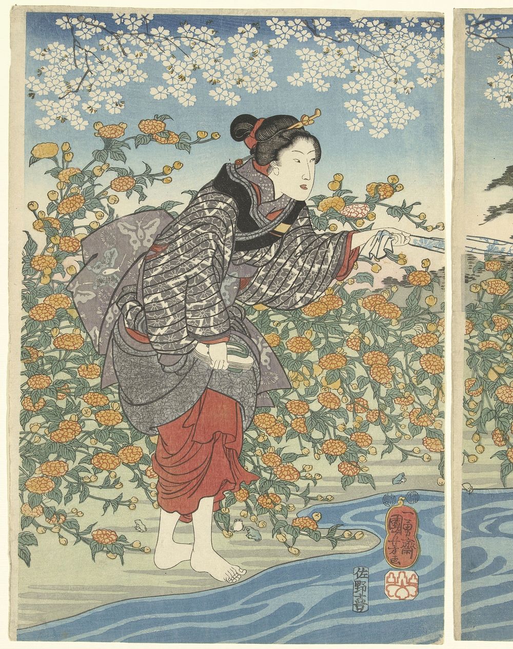 De Ide Tama rivier in de provincie Yamashiro, Utagawa Kuniyoshi (ca. 1847) print in high resolution by Utagawa Kuniyoshi.…