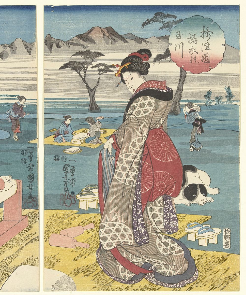 De Toi Tama rivier in de provincie Settsu, Utagawa Kuniyoshi (ca. 1847&ndash;1848) print in high resolution by Utagawa…