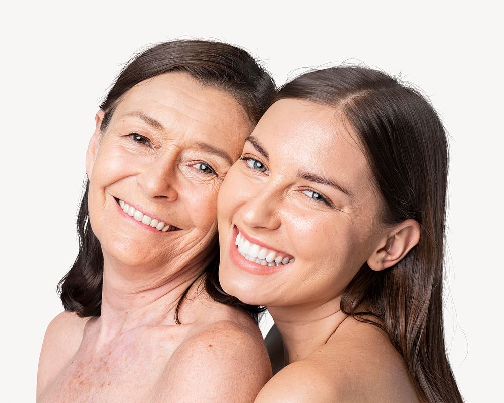 Mother and daughter, isolated people image